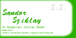 sandor sziklay business card